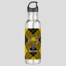 Clan MacLeod of Lewis Crest over Tartan Stainless Steel Water Bottle