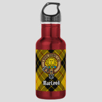 Clan MacLeod of Lewis Crest over Tartan Stainless Steel Water Bottle