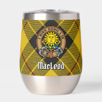 Clan MacLeod of Lewis Crest over Tartan Thermal Wine Tumbler