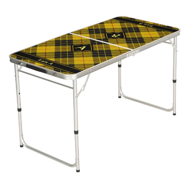 Clan Macleod of Lewis Tartan Beer Pong Table (Angled)
