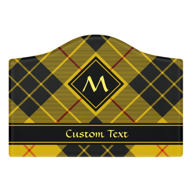 Clan Macleod of Lewis Tartan Door Sign (Small Crest Front)
