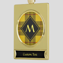 Clan Macleod of Lewis Tartan Gold Plated Banner Ornament