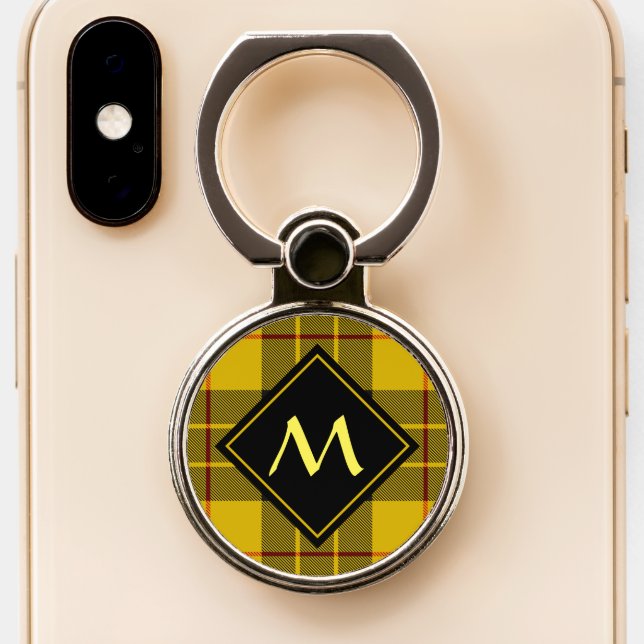Clan Macleod of Lewis Tartan Phone Ring Stand (Close Up)