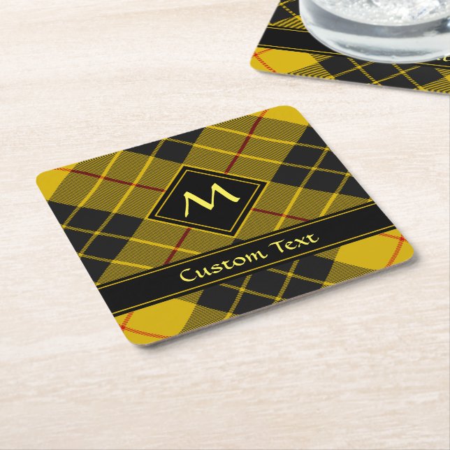 Clan Macleod of Lewis Tartan Square Paper Coaster (Angled)