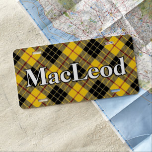 Clan MacLeod of Lewis Yellow and Black Tartan License Plate