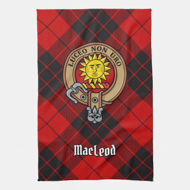 Clan MacLeod of Raasay Crest Kitchen Towel (Vertical)