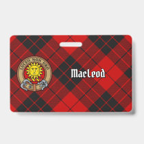 Clan MacLeod of Raasay Crest over Tartan Badge