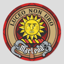 Clan MacLeod of Raasay Crest over Tartan Classic Round Sticker