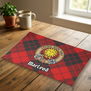 Clan MacLeod of Raasay Crest over Tartan Cloth Placemat