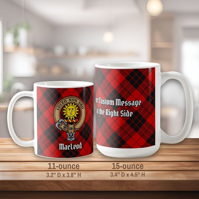 Clan MacLeod of Raasay Crest over Tartan Coffee Mug (Creator Uploaded)
