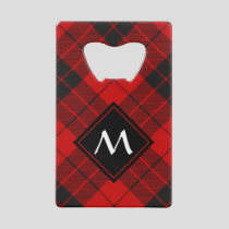 Clan MacLeod of Raasay Crest over Tartan Credit Card Bottle Opener