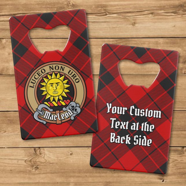 Clan MacLeod of Raasay Crest over Tartan Credit Card Bottle Opener (Creator Uploaded)