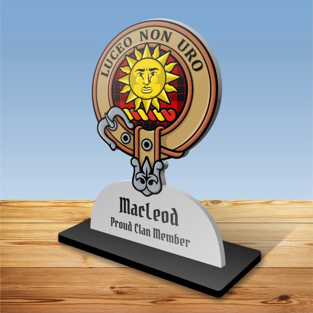 Clan MacLeod of Raasay Crest over Tartan Cutout (Creator Uploaded)