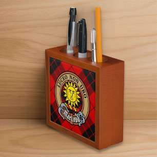 Clan MacLeod of Raasay Crest over Tartan Desk Organizer