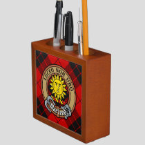 Clan MacLeod of Raasay Crest over Tartan Desk Organizer