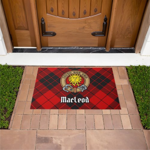 Clan MacLeod of Raasay Crest over Tartan Doormat