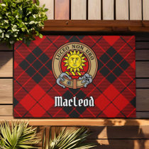 Clan MacLeod of Raasay Crest over Tartan Doormat