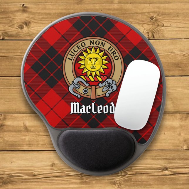 Clan MacLeod of Raasay Crest over Tartan Gel Mouse Pad (Creator Uploaded)