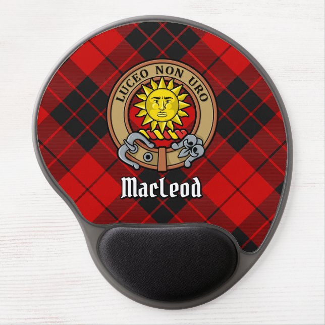 Clan MacLeod of Raasay Crest over Tartan Gel Mouse Pad (Front)
