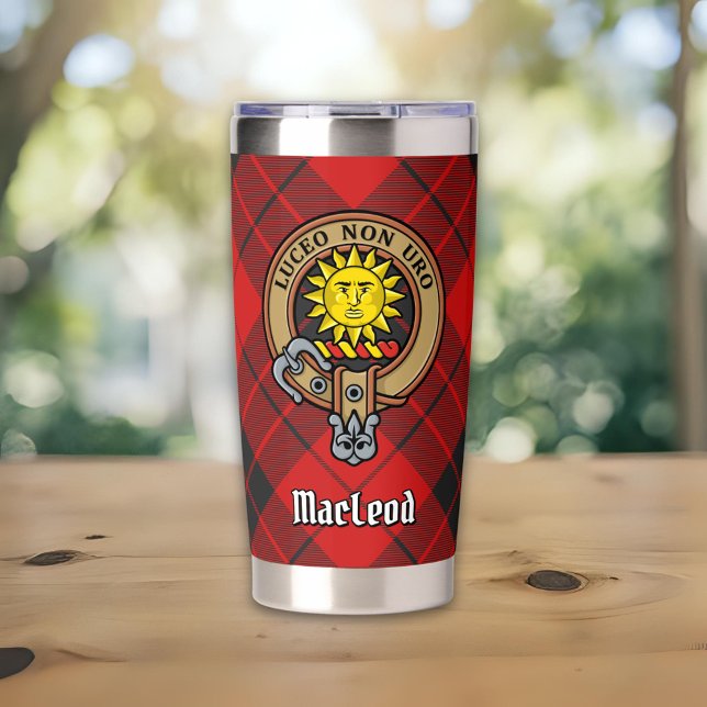 Clan MacLeod of Raasay Crest over Tartan Insulated Tumbler (Creator Uploaded)