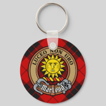 Clan MacLeod of Raasay Crest over Tartan Keychain