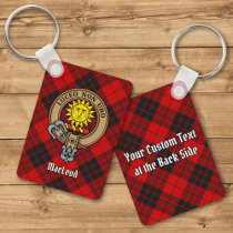 Clan MacLeod of Raasay Crest over Tartan Keychain