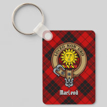 Clan MacLeod of Raasay Crest over Tartan Keychain