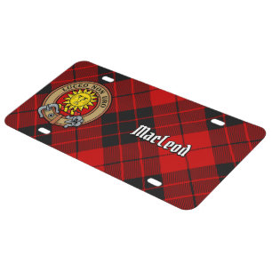 Clan MacLeod of Raasay Crest over Tartan License Plate