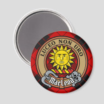 Clan MacLeod of Raasay Crest over Tartan Magnet