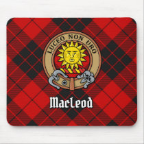 Clan MacLeod of Raasay Crest over Tartan Mouse Pad