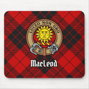 Clan MacLeod of Raasay Crest over Tartan Mouse Pad