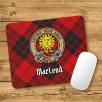 Clan MacLeod of Raasay Crest over Tartan Mouse Pad