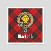 Clan MacLeod of Raasay Crest over Tartan Napkins