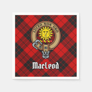 Clan MacLeod of Raasay Crest over Tartan Napkins
