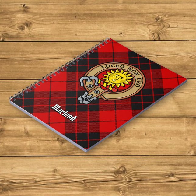Clan MacLeod of Raasay Crest over Tartan Notebook (Creator Uploaded)