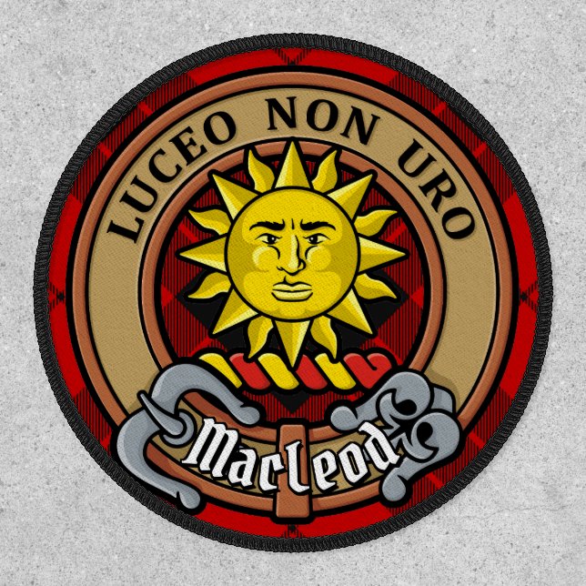 Clan MacLeod of Raasay Crest over Tartan Patch (Front)