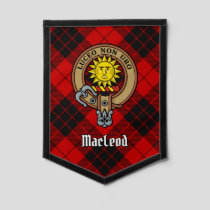 Clan MacLeod of Raasay Crest over Tartan Pennant