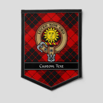 Clan MacLeod of Raasay Crest over Tartan Pennant