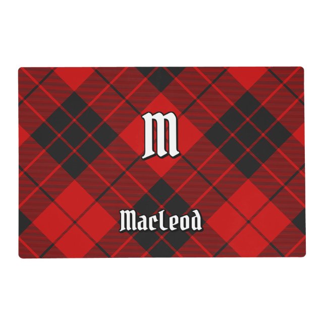 Clan MacLeod of Raasay Crest over Tartan Placemat (Front)