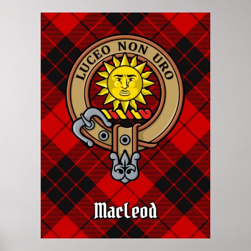 Clan MacLeod of Raasay Crest over Tartan Poster