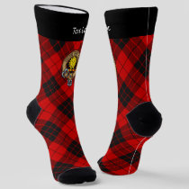 Clan MacLeod of Raasay Crest over Tartan Socks