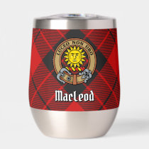 Clan MacLeod of Raasay Crest over Tartan Thermal Wine Tumbler