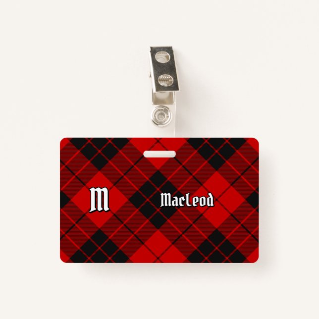 Clan Macleod of Raasay Tartan Badge (Front with Clip)