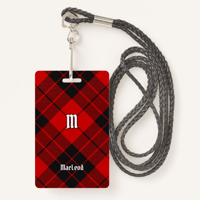 Clan Macleod of Raasay Tartan Badge (Front with Lanyard)