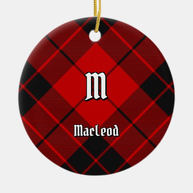 Clan Macleod of Raasay Tartan Ceramic Ornament (Front)