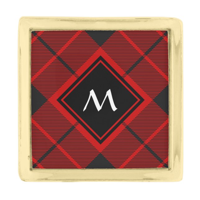 Clan Macleod of Raasay Tartan Gold Finish Lapel Pin (Front)