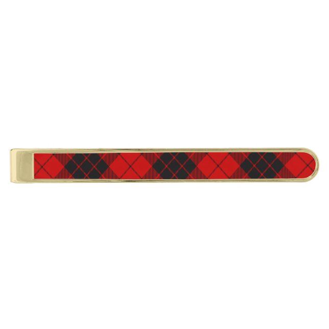 Clan Macleod of Raasay Tartan Gold Finish Tie Bar (Front)
