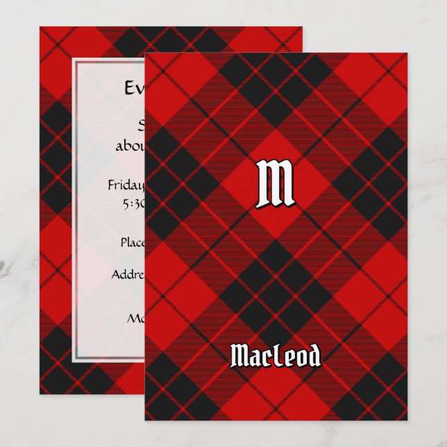 Clan Macleod of Raasay Tartan Invitation (Front/Back)