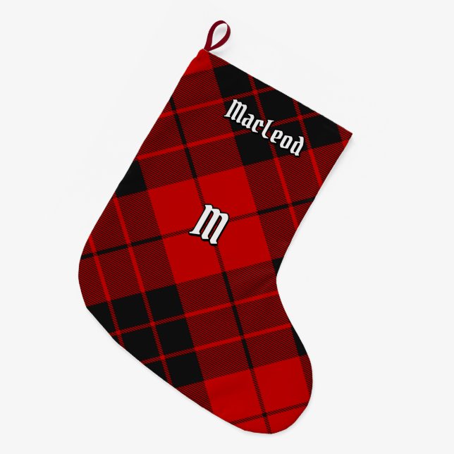 Clan Macleod of Raasay Tartan Large Christmas Stocking (Front (Hanging))