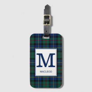 Clan MacLeod of Skye Tartan Monogrammed Luggage Tag